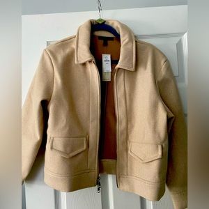 NWT Banana Republic Beige Zip Up Jacket Sz S Petite